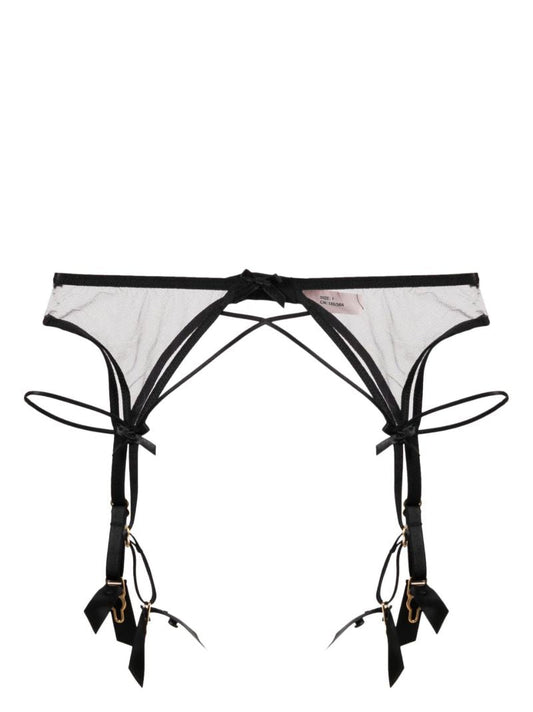 Black Zella Sheer Tulle Suspenders