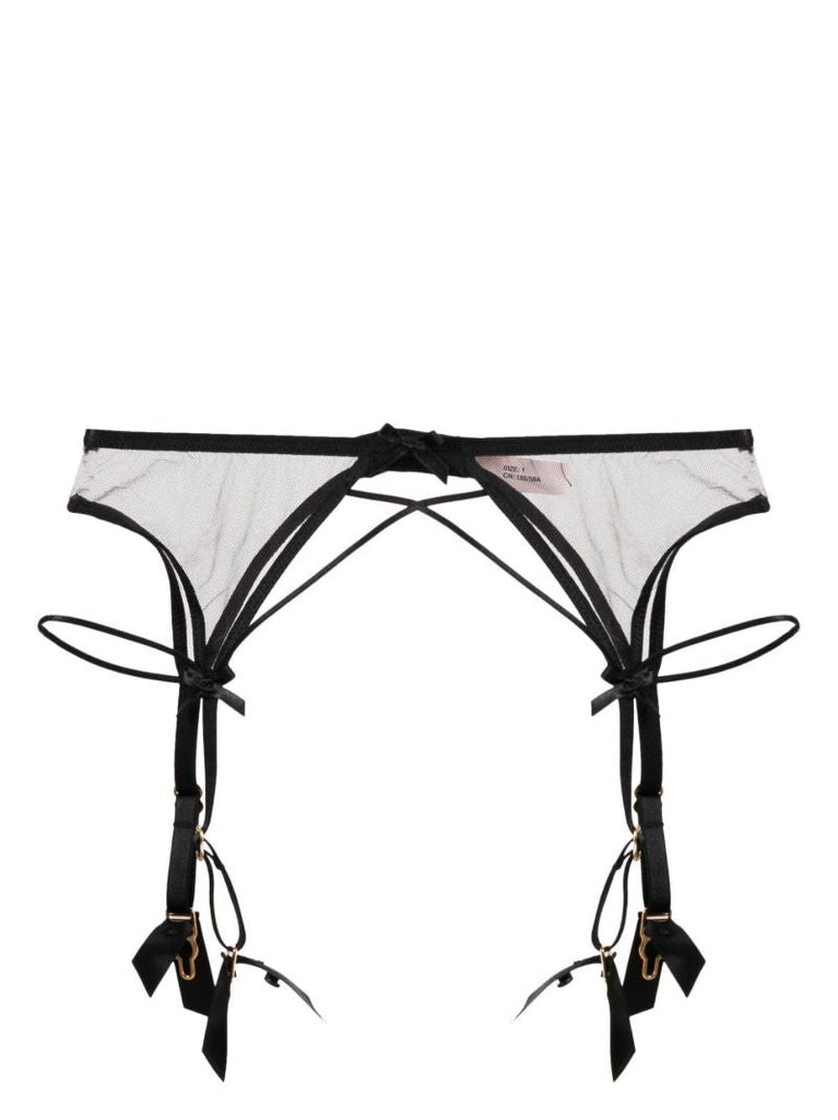 Black Zella Sheer Tulle Suspenders
