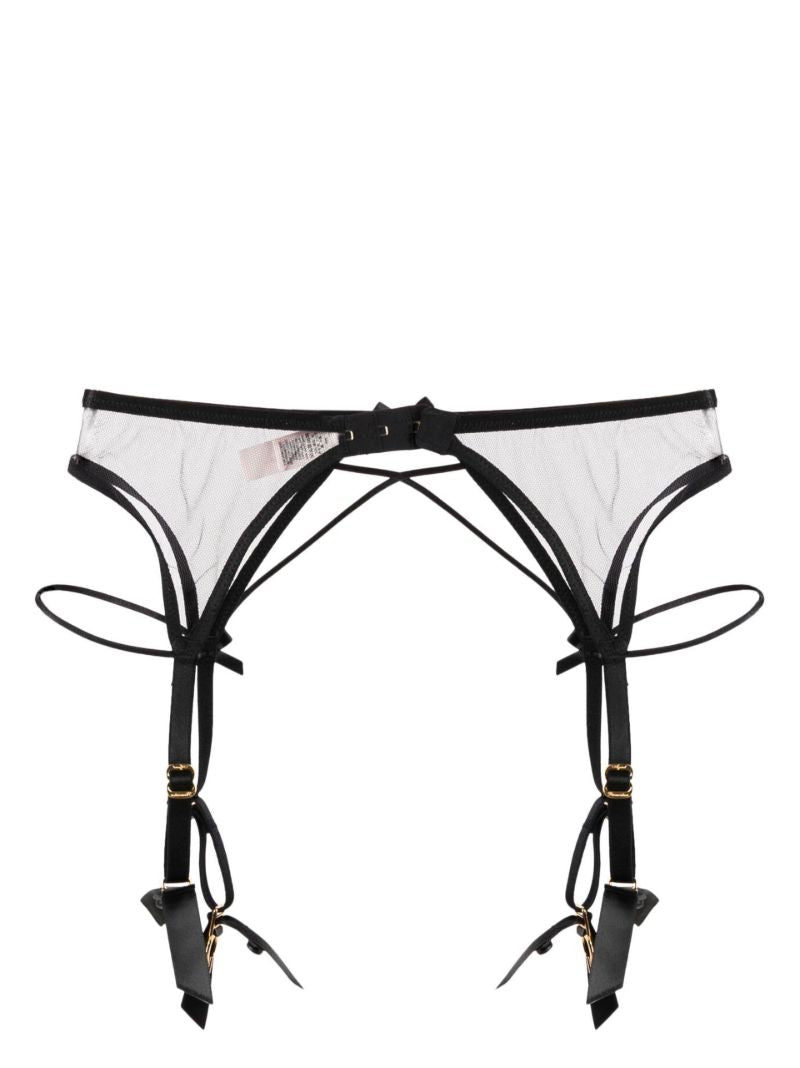 Black Zella Sheer Tulle Suspenders