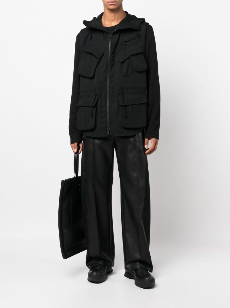 Black Wool Hooded Gilet