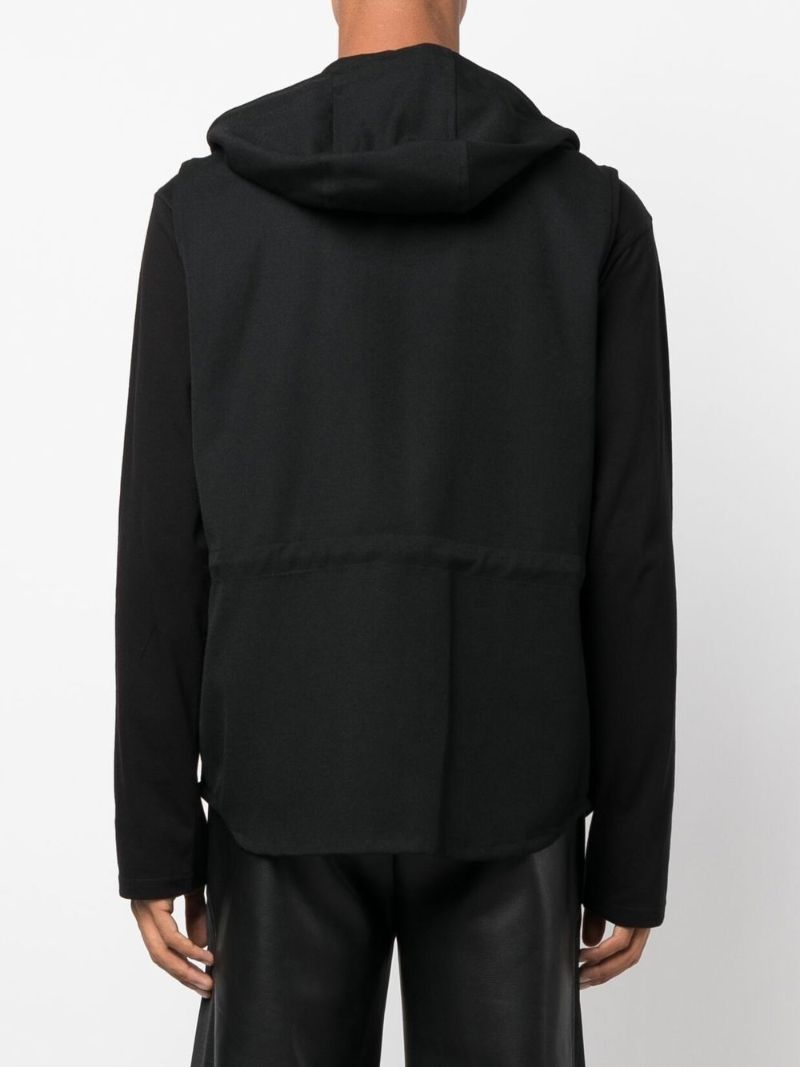 Black Wool Hooded Gilet