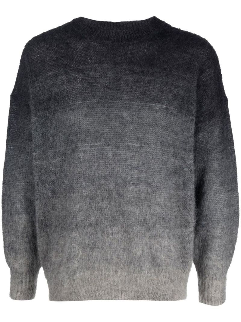 Grey Gradient Effect Knitted Sweater