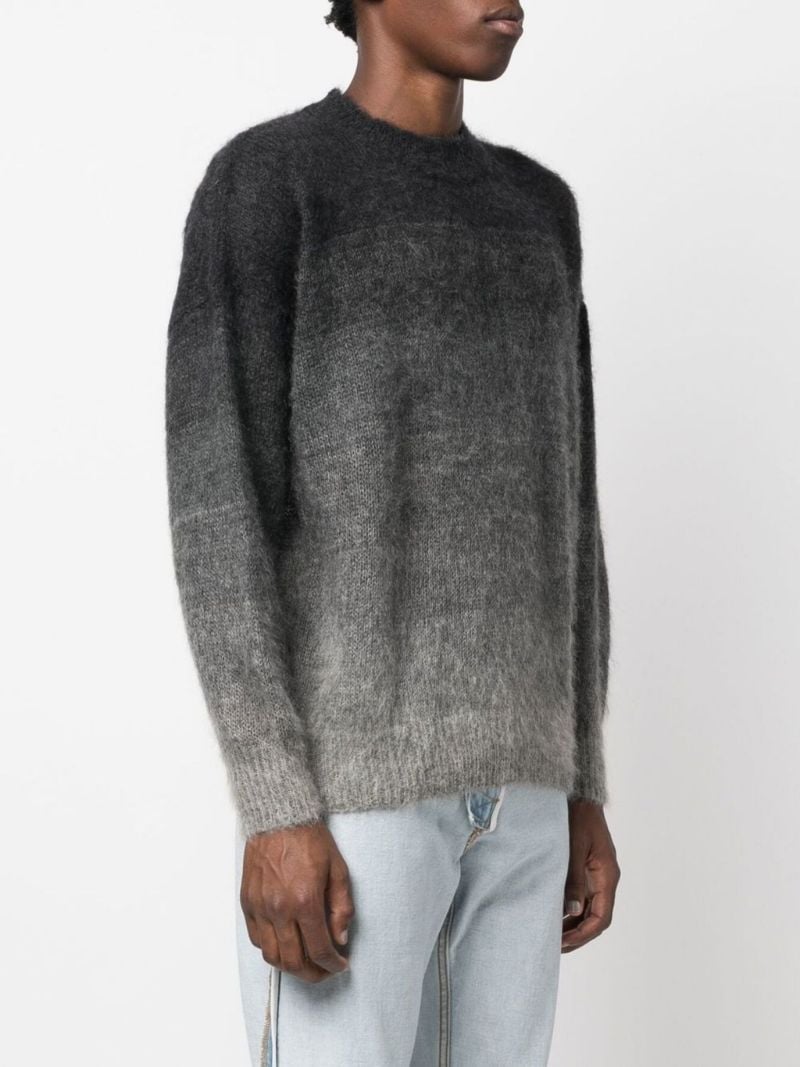 Grey Gradient Effect Knitted Sweater