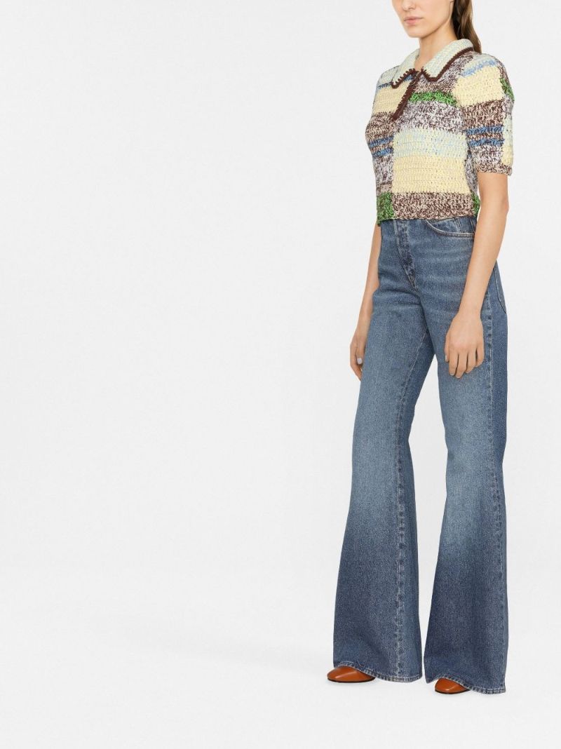 Blue Merapi High-waisted Flared Jeans