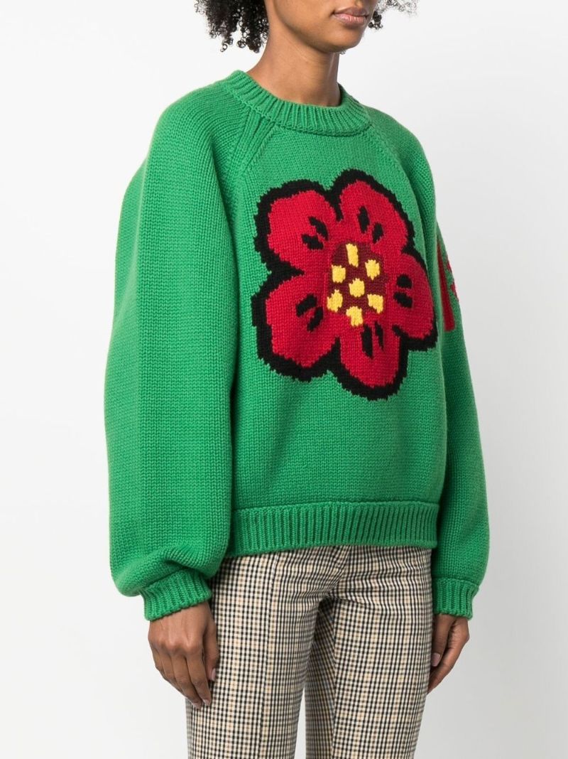 Green Varsity Merino Wool Sweater