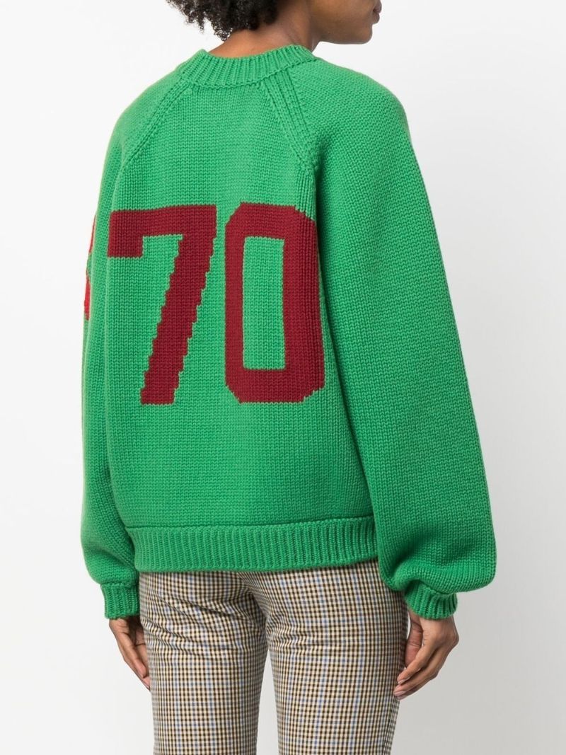 Green Varsity Merino Wool Sweater