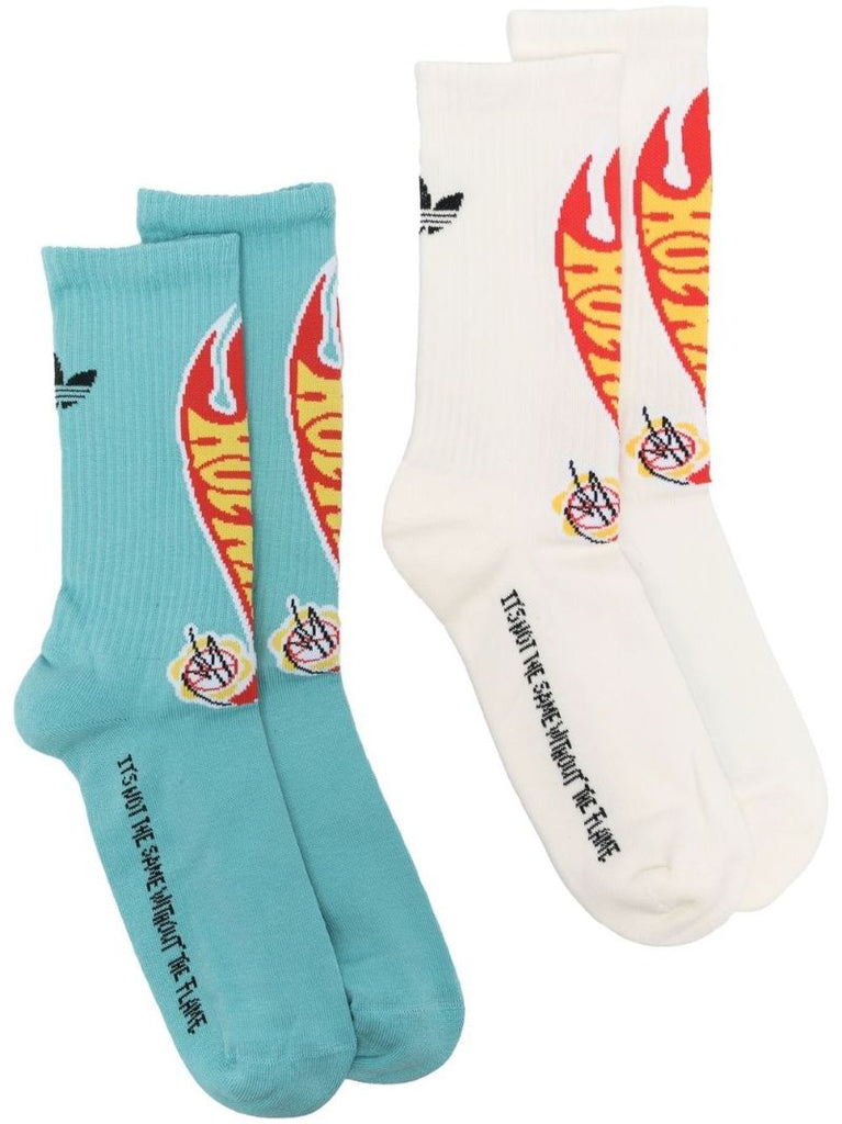 X Hot Wheels Blue Logo Print Socks