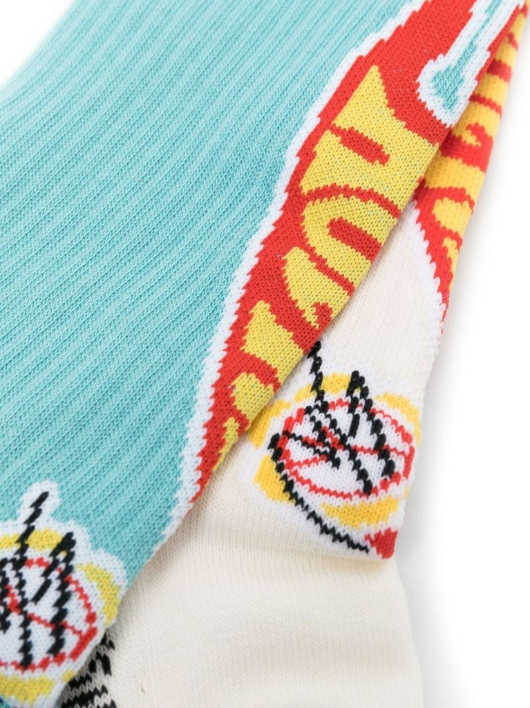 X Hot Wheels Blue Logo Print Socks