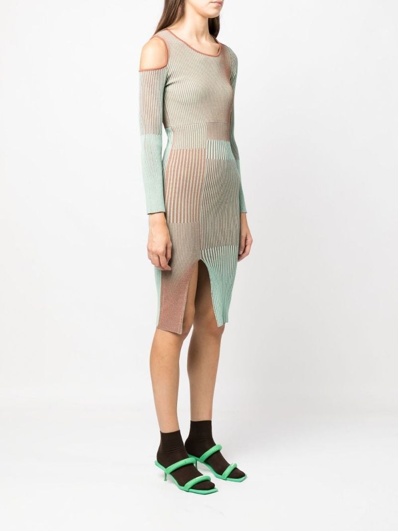 Brown Ellison Ribbed Knit Midi Dress