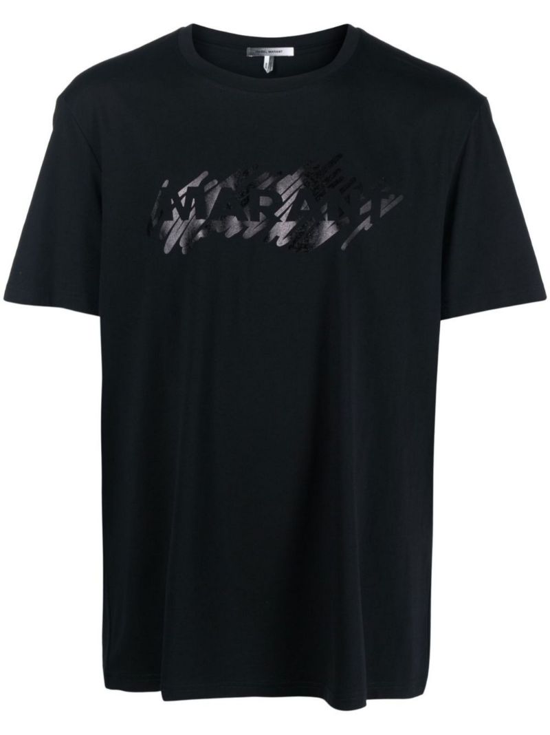 Black Logo Print Organic Cotton T-shirt
