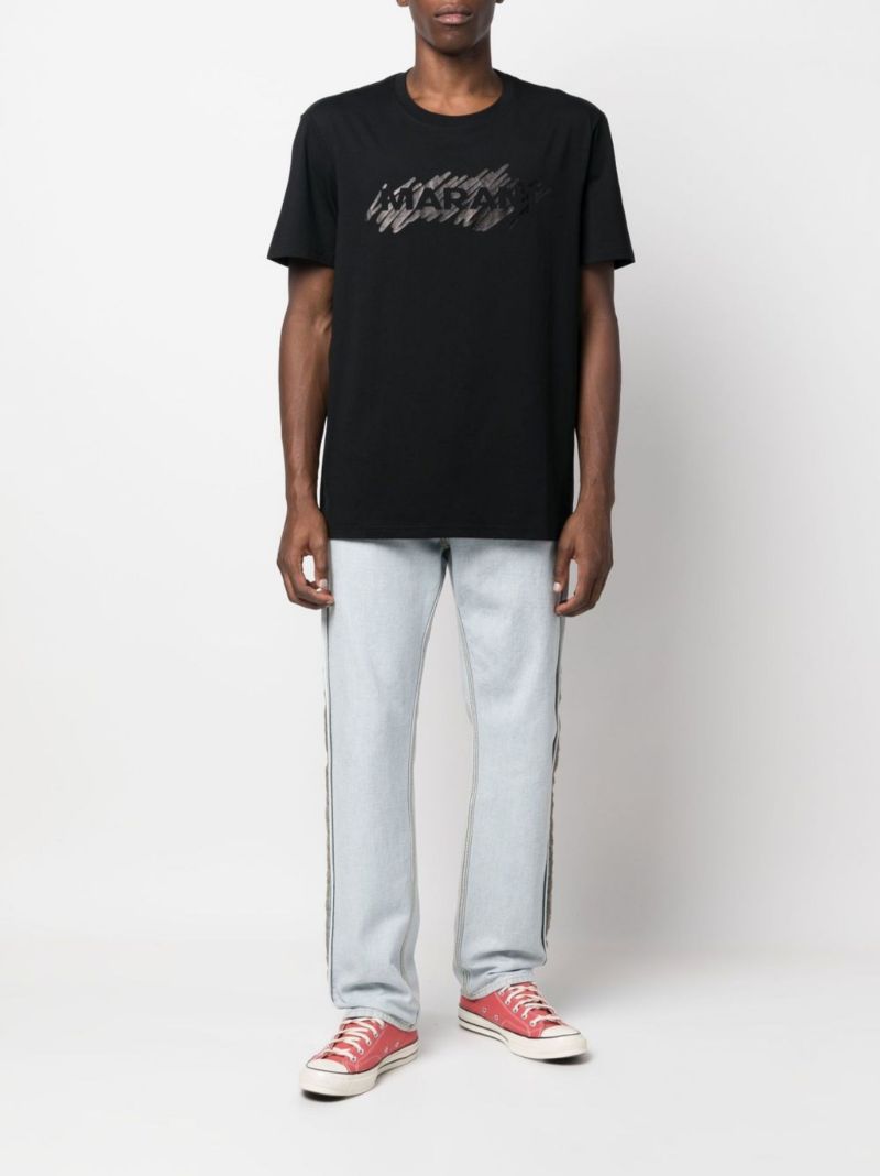 Black Logo Print Organic Cotton T-shirt