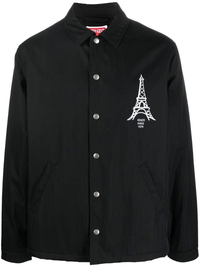 Black Paris Japan Coach Jacket