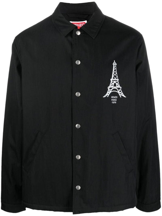 Black Paris Japan Coach Jacket