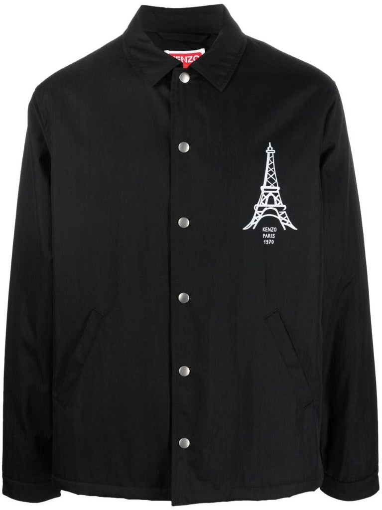 Black Paris Japan Coach Jacket