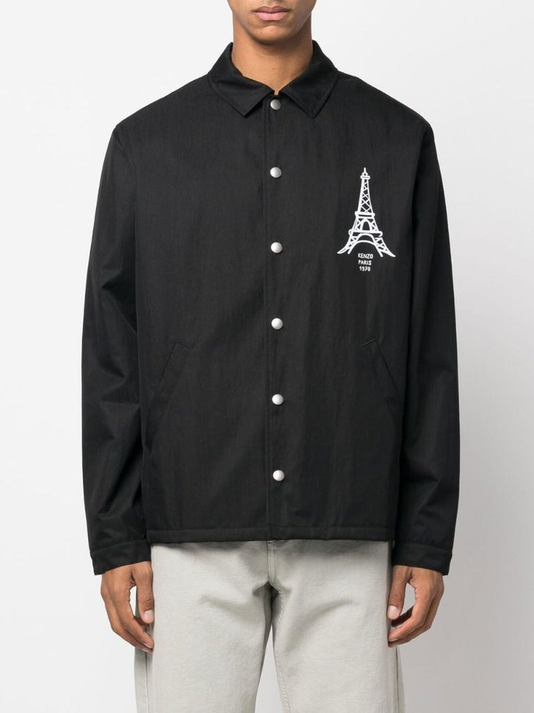 Black Paris Japan Coach Jacket