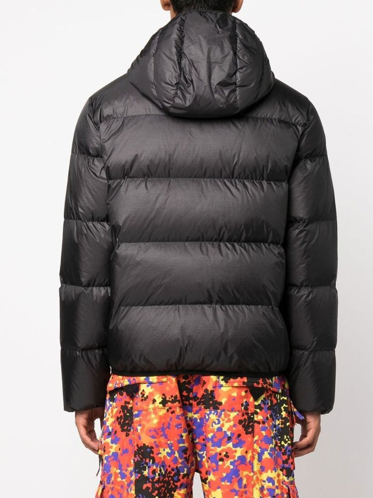 Black Logo Print Down Filled Jacket