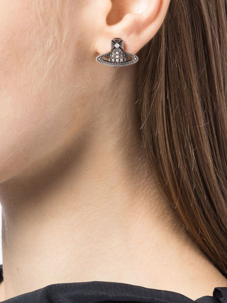 Silver-tone Glenda Bas Relief Stud Earrings