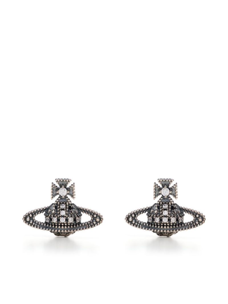 Silver-tone Glenda Bas Relief Stud Earrings
