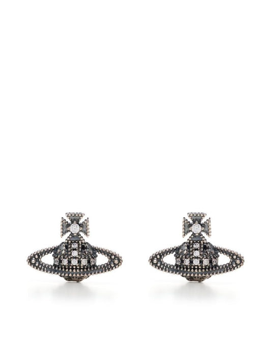 Silver-tone Glenda Bas Relief Stud Earrings
