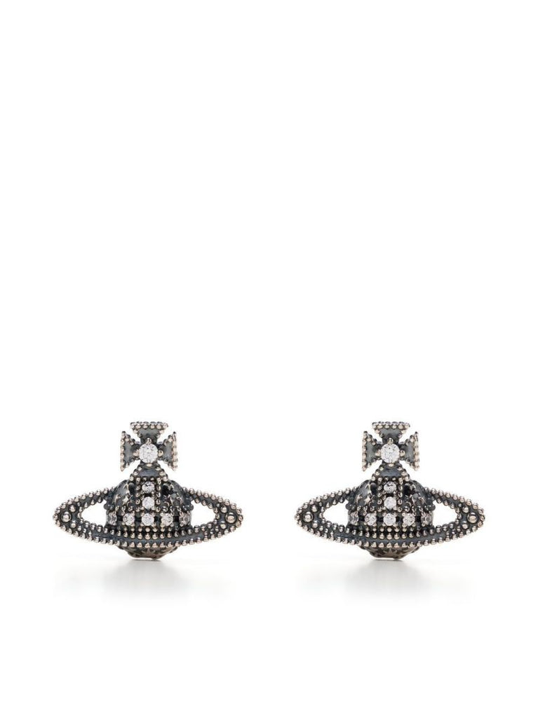 Silver-tone Glenda Bas Relief Stud Earrings
