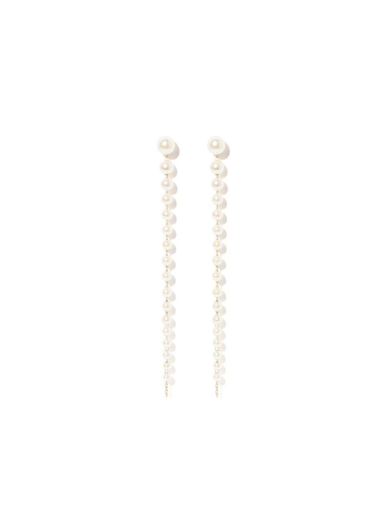 14k Yellow Gold Sea of Beauty Pearl Earrings