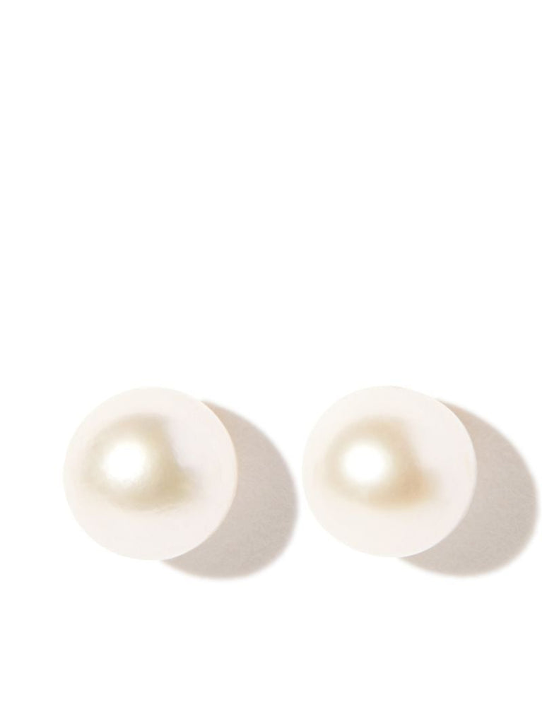 14k Yellow Gold Pearl Stud Earrings
