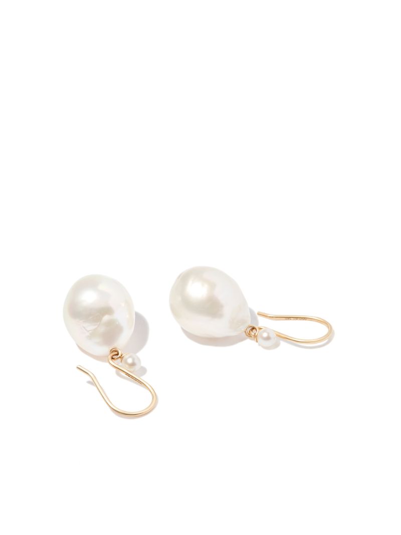 14k Yellow Gold Sea of Beauty Pearl Drop Earrings