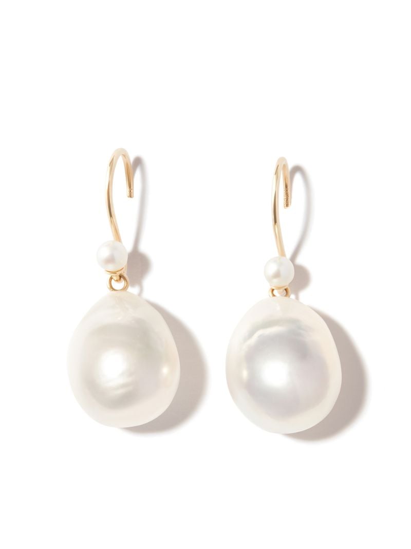 14k Yellow Gold Sea of Beauty Pearl Drop Earrings