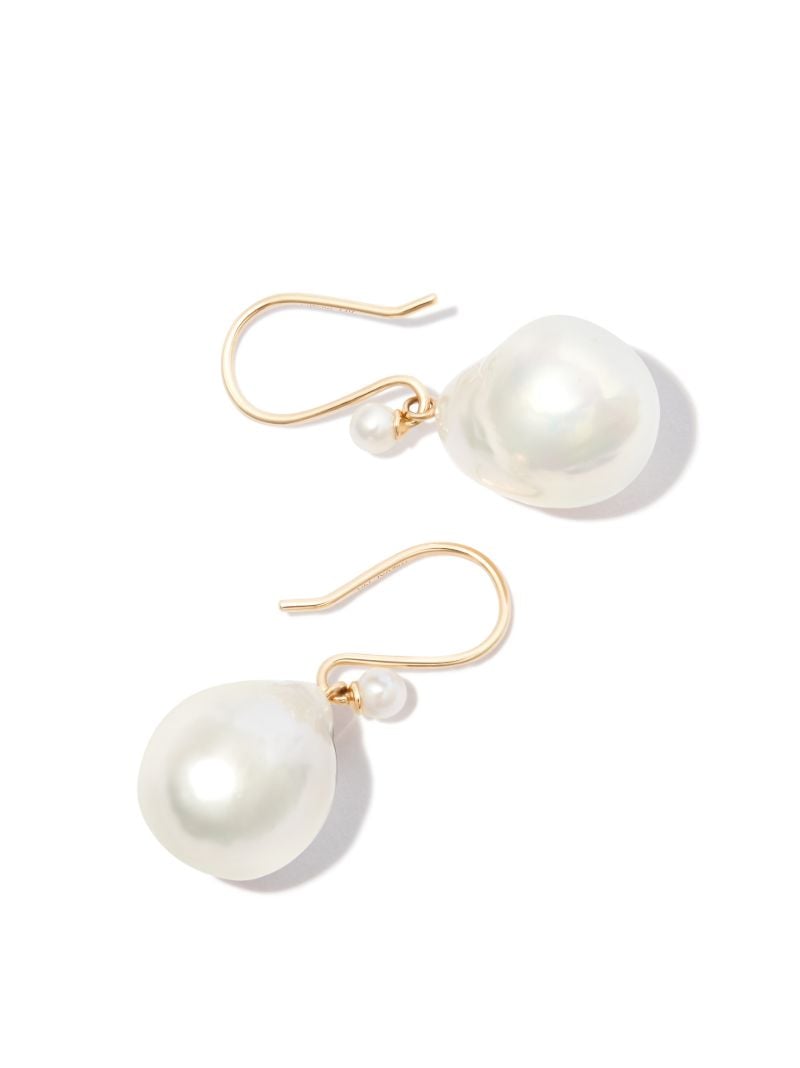 14k Yellow Gold Sea of Beauty Pearl Drop Earrings