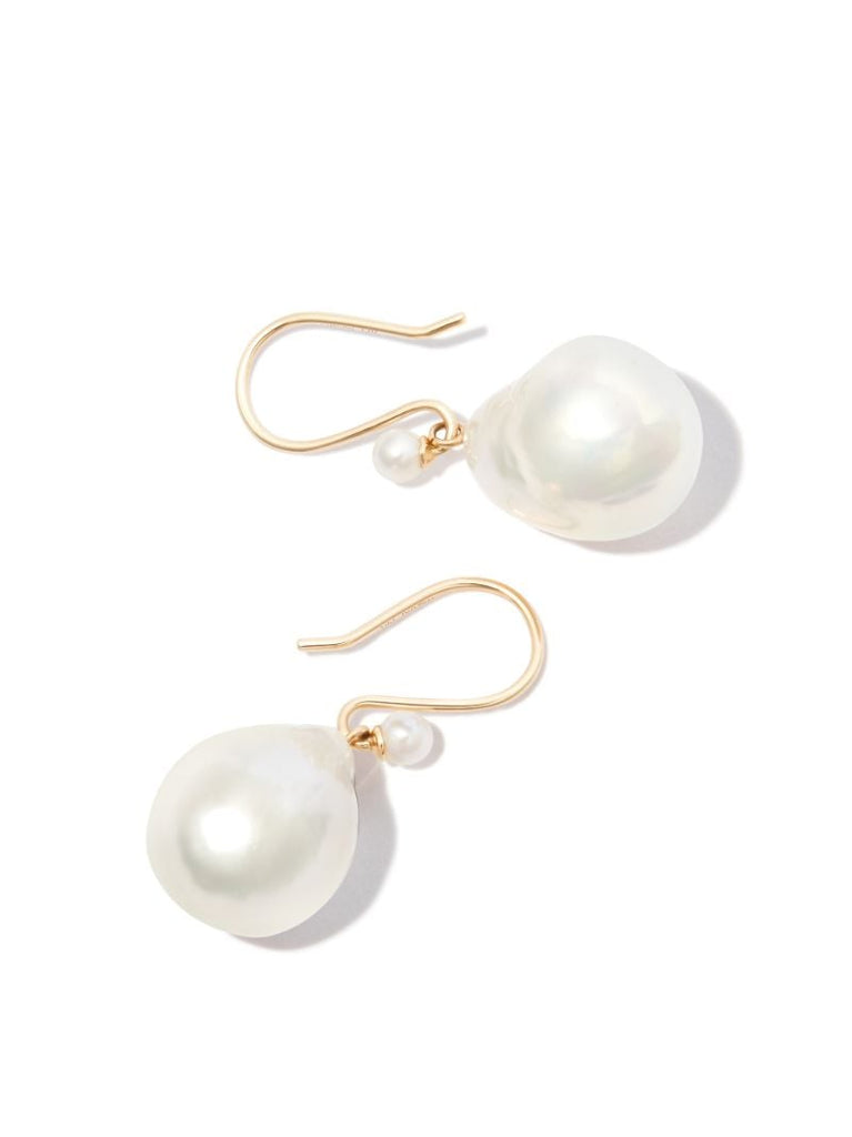 14k Yellow Gold Sea of Beauty Pearl Drop Earrings