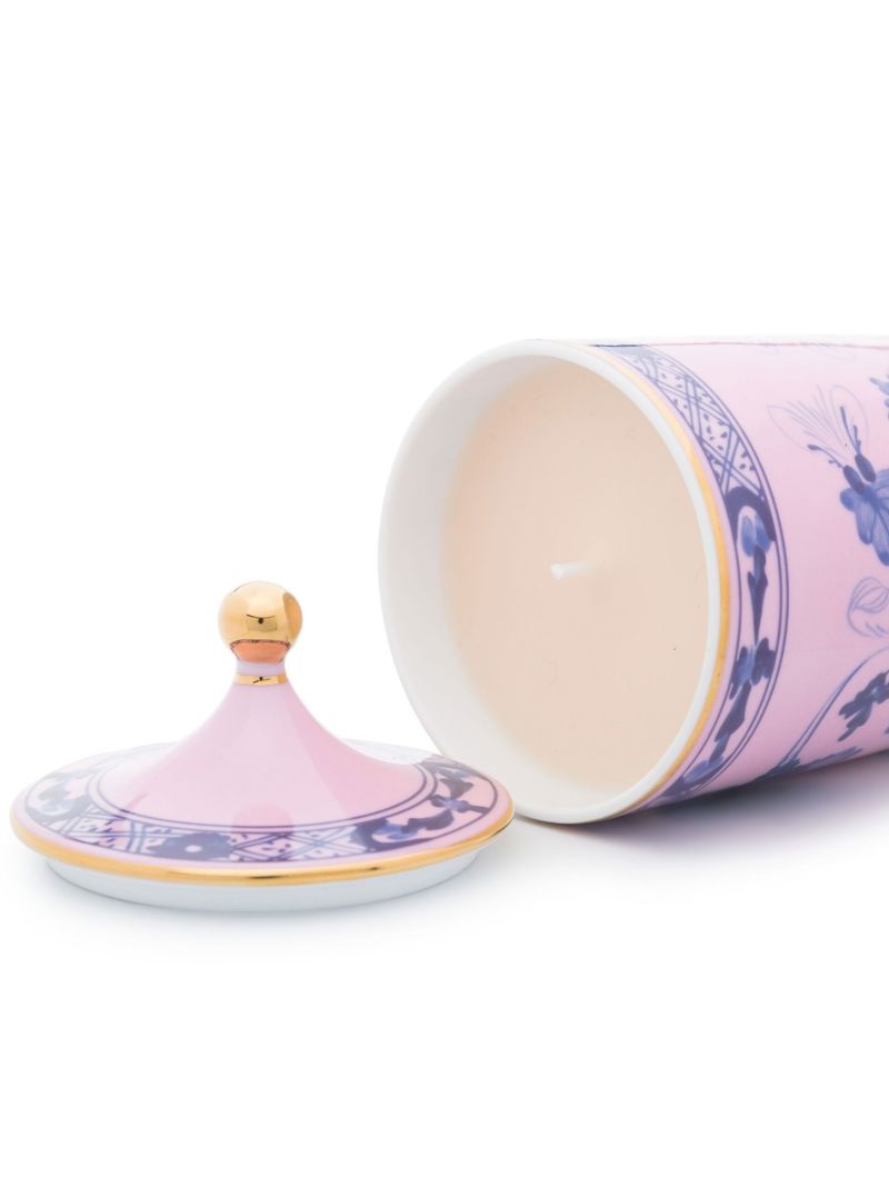 Pink Azalea Print Candle Holder