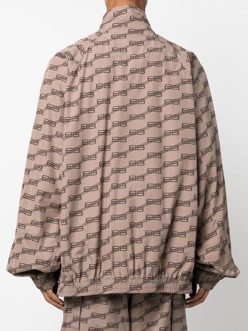 Brown Monogram Print Track Jacket