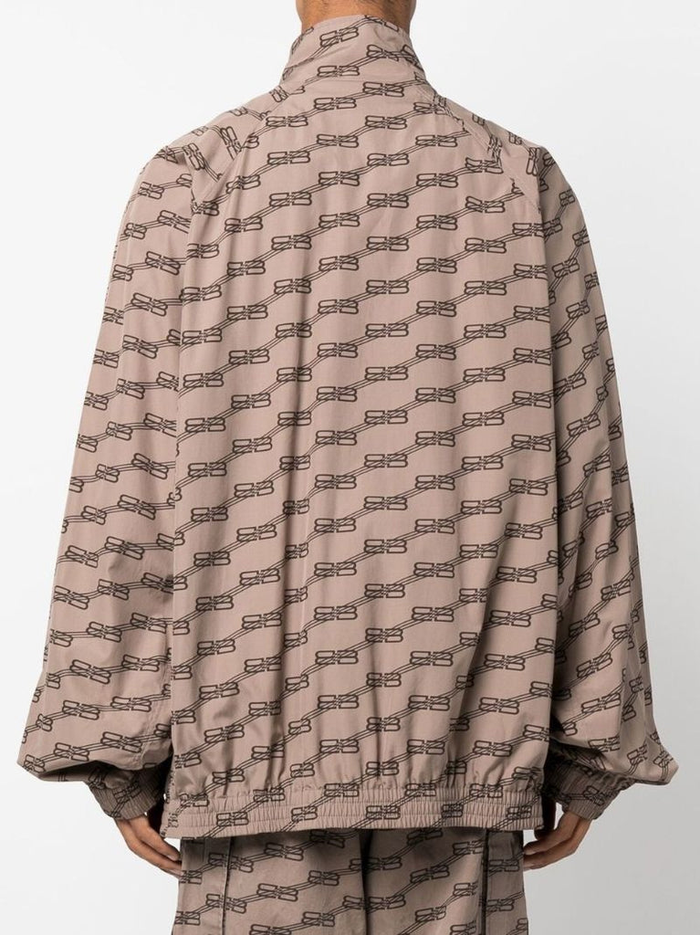 Brown Monogram Print Track Jacket