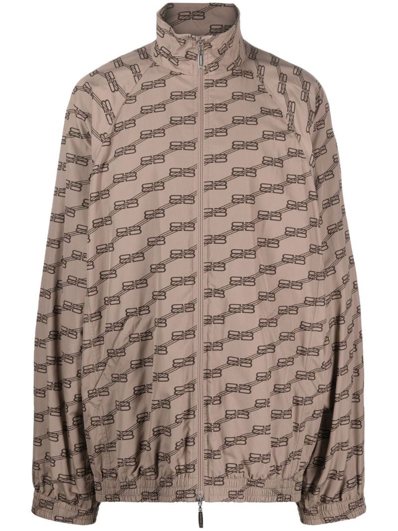 Brown Monogram Print Track Jacket