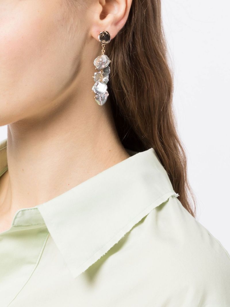 Gold-plated Petal Drop Earrings