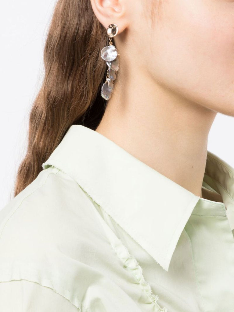 Gold-plated Petal Drop Earrings