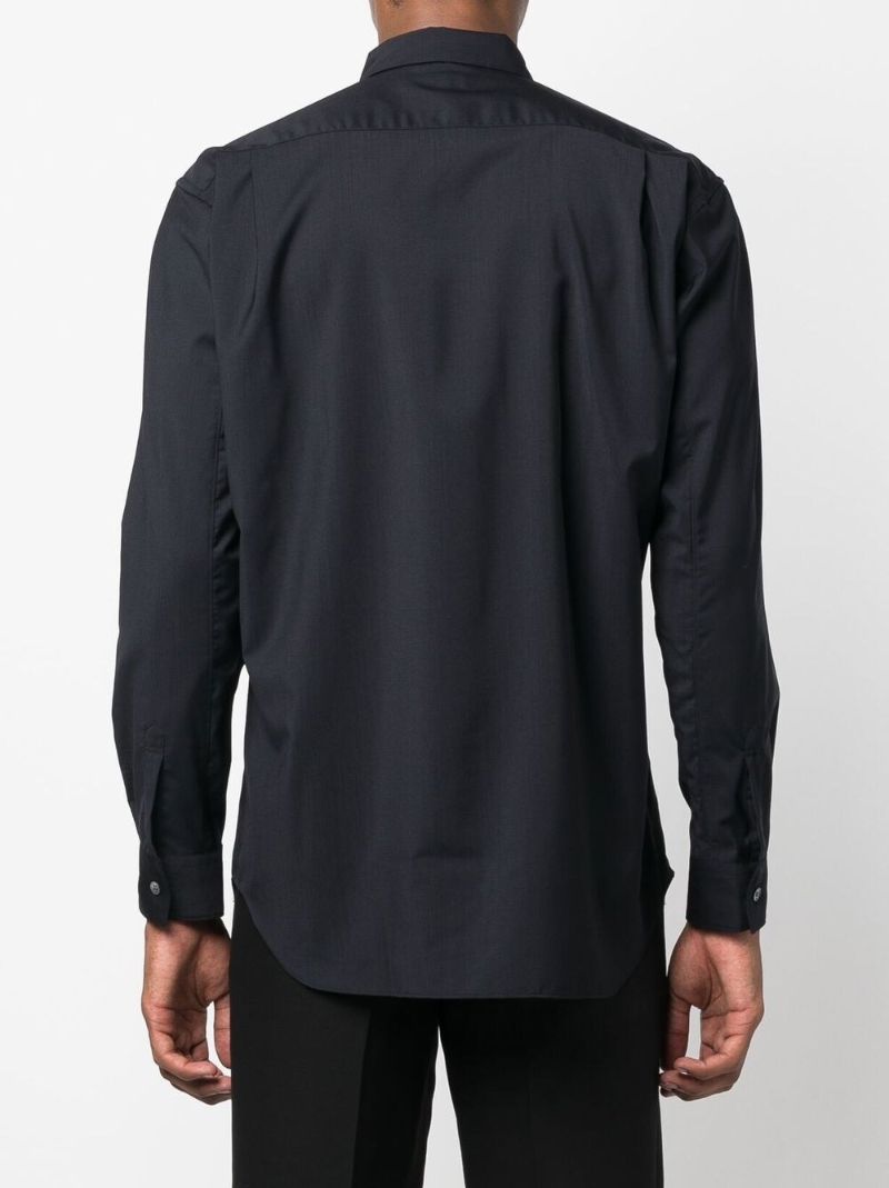 Blue Long-sleeve Wool Shirt