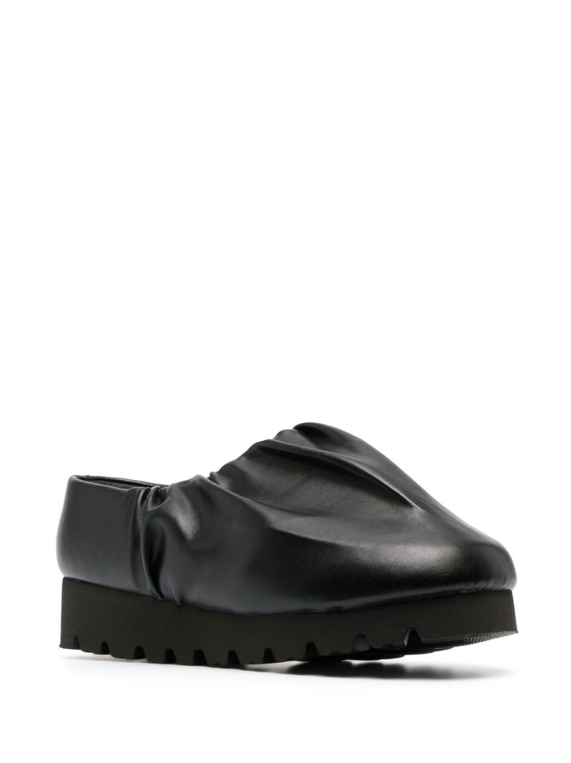 Black Camp Faux Leather Mules