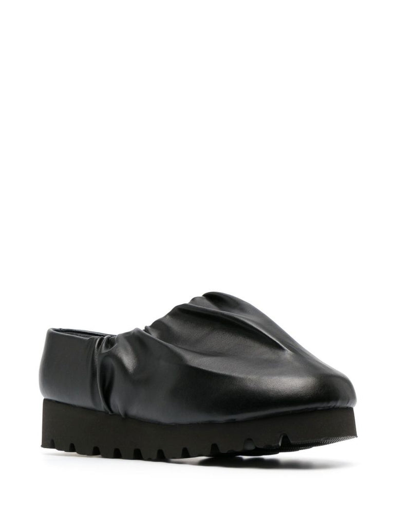 Black Camp Faux Leather Mules