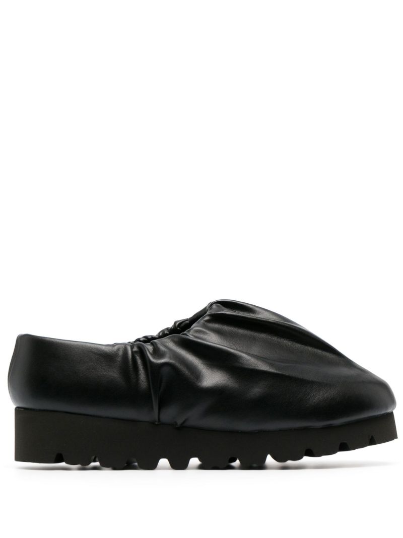 Black Camp Faux Leather Mules
