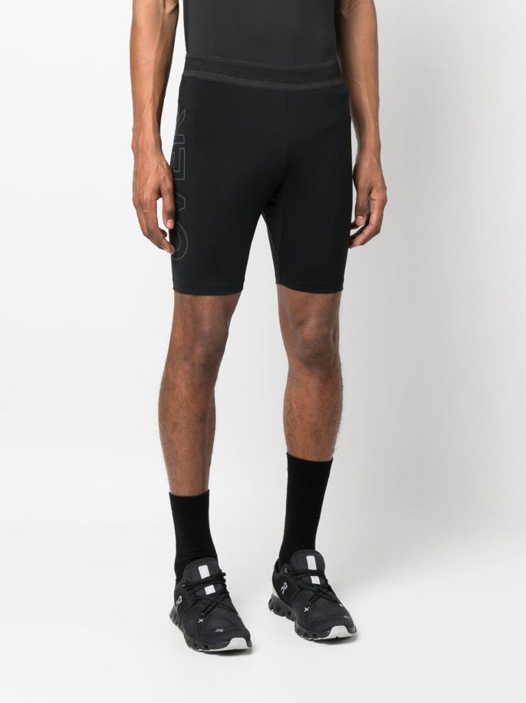 Black Logo Print Cycling Shorts