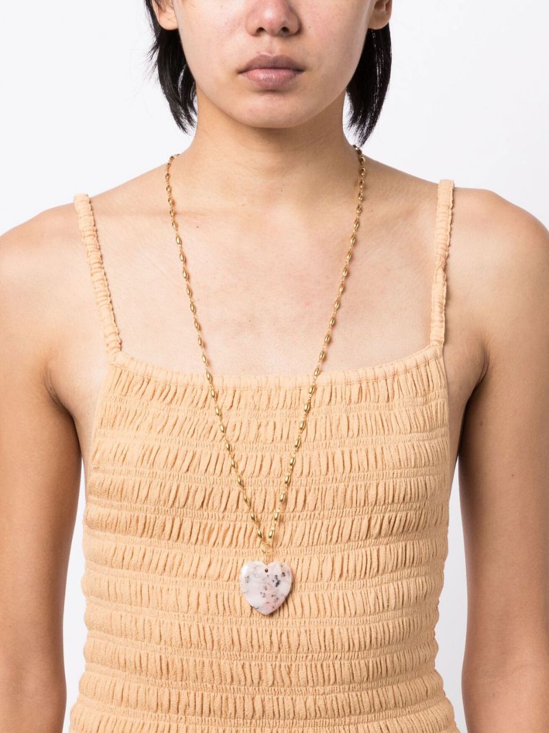 Gold-plated Opal Heart Necklace