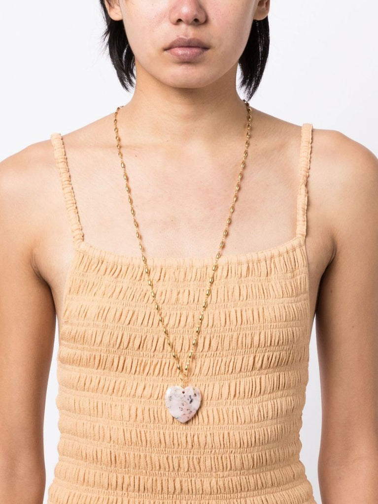 Gold-plated Opal Heart Necklace
