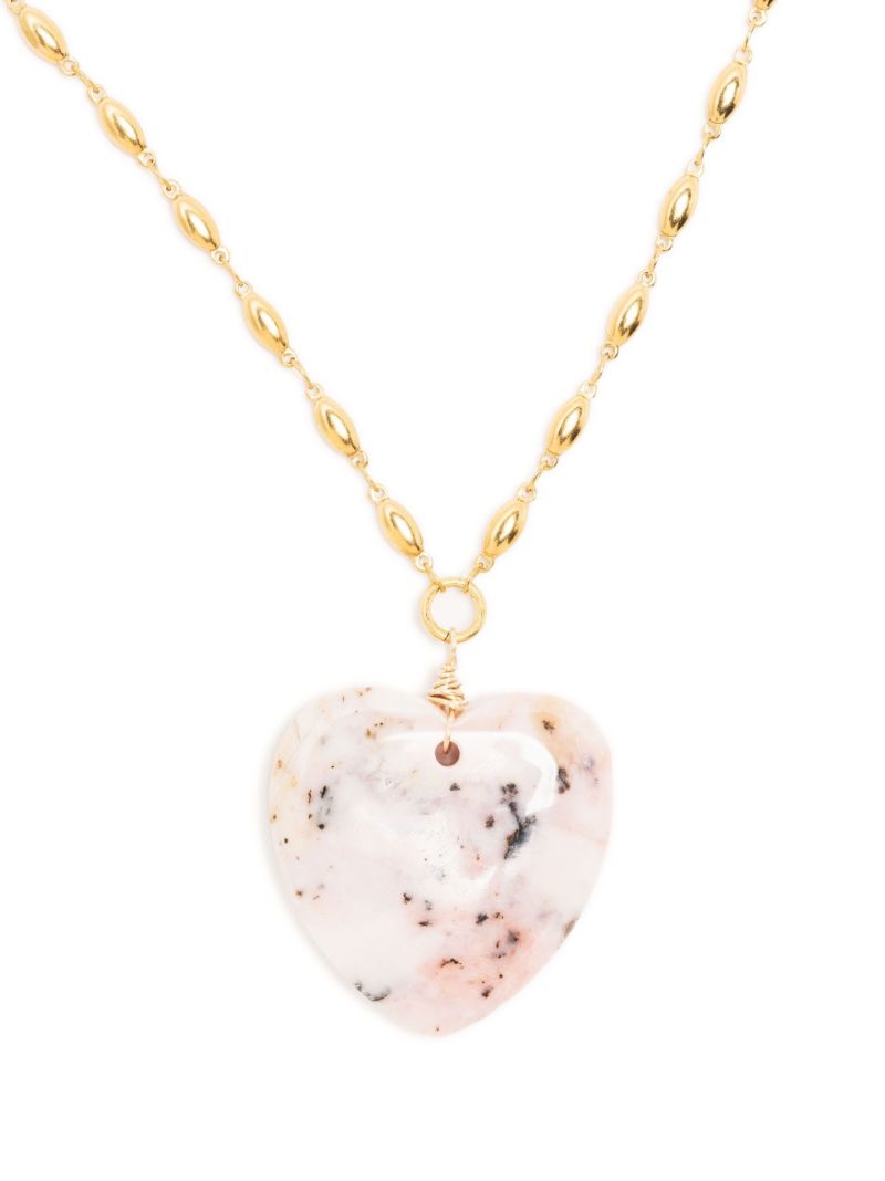 Gold-plated Opal Heart Necklace