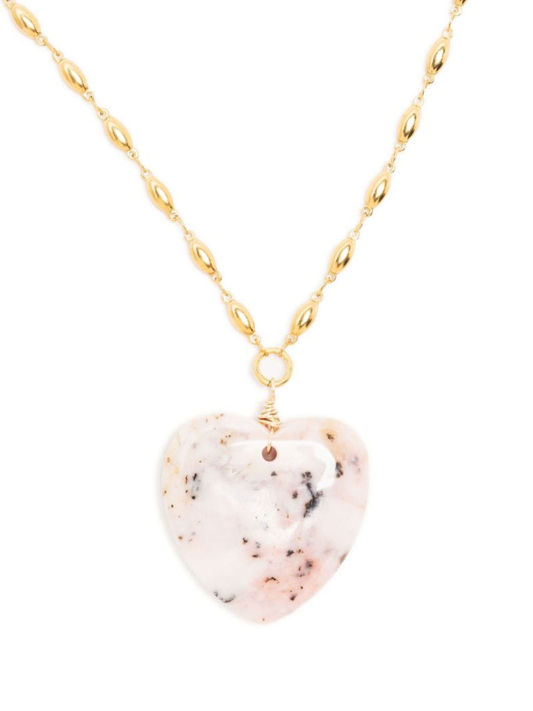 Gold-plated Opal Heart Necklace
