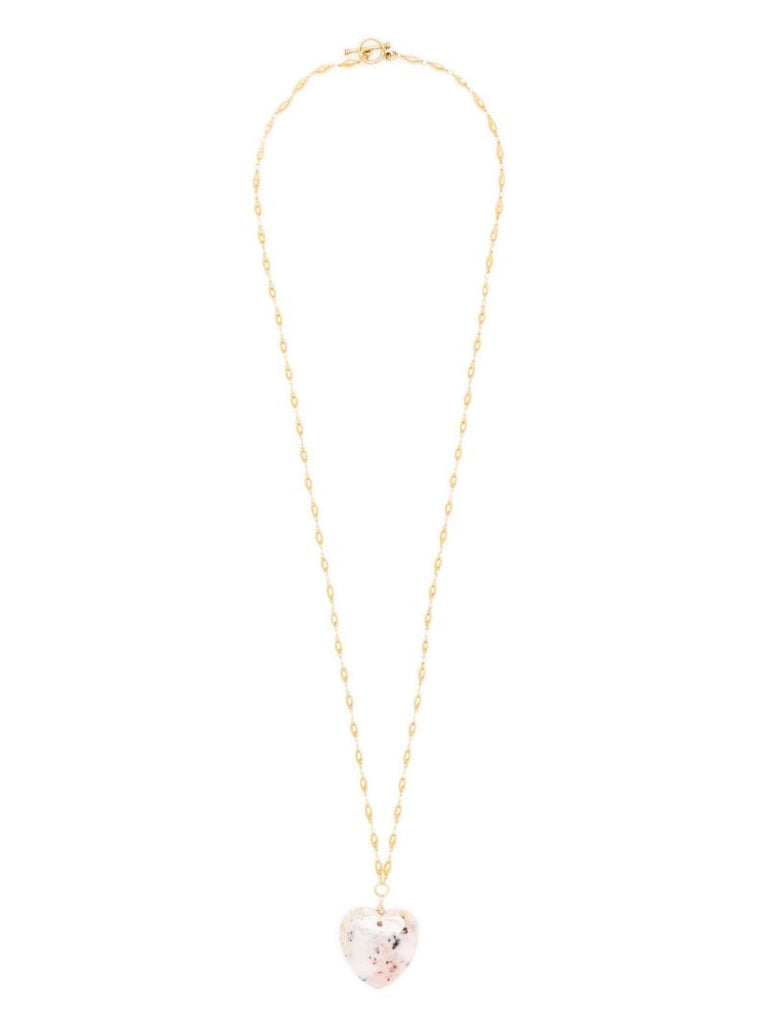 Gold-plated Opal Heart Necklace