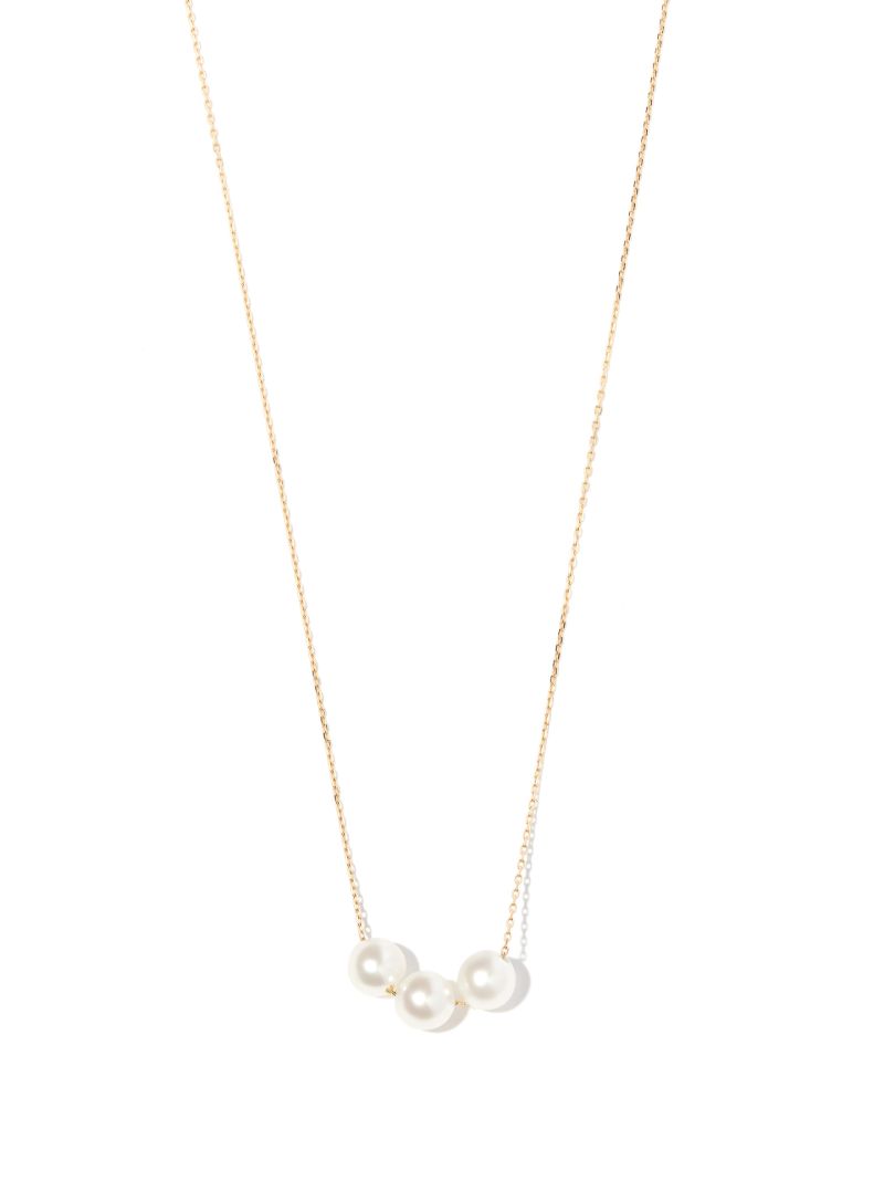 14k Yellow Gold Sea of Beauty Pearl Lariat Necklace