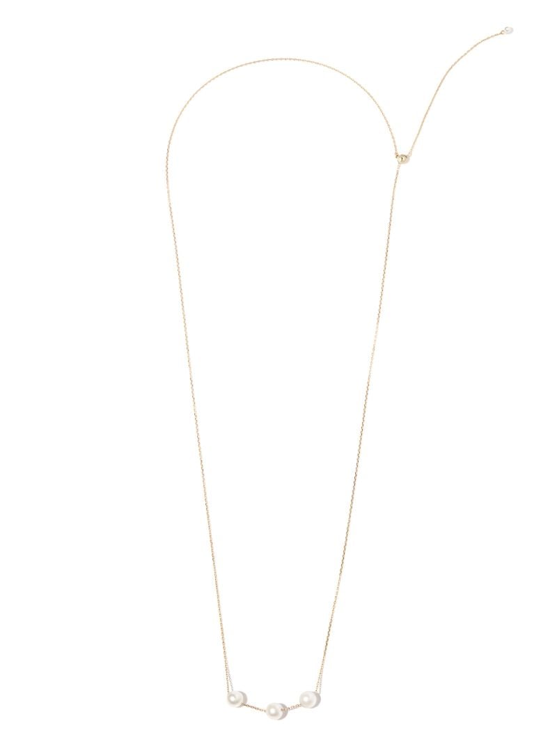 14k Yellow Gold Sea of Beauty Pearl Lariat Necklace