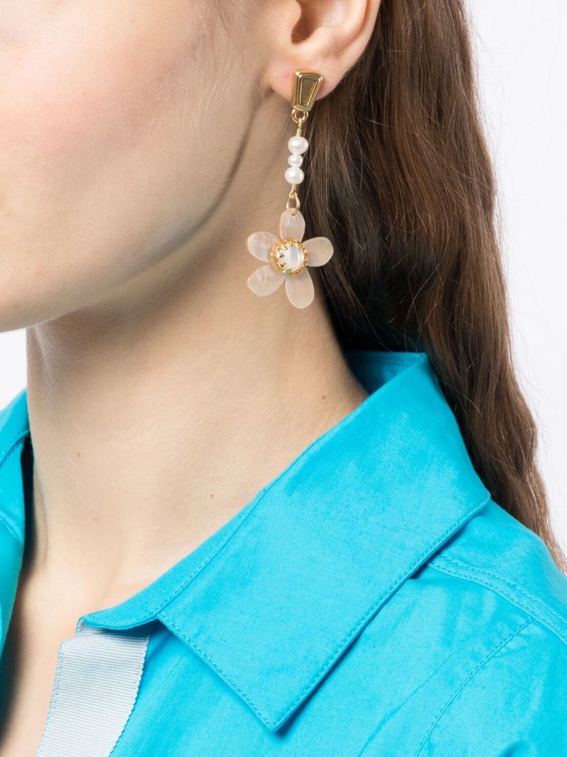 Gold-plated Magnolia Pearl Earrings