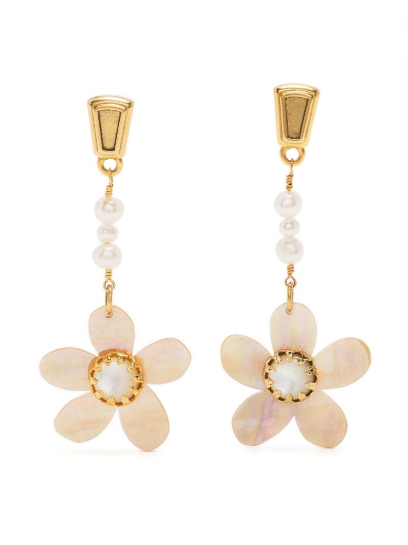 Gold-plated Magnolia Pearl Earrings